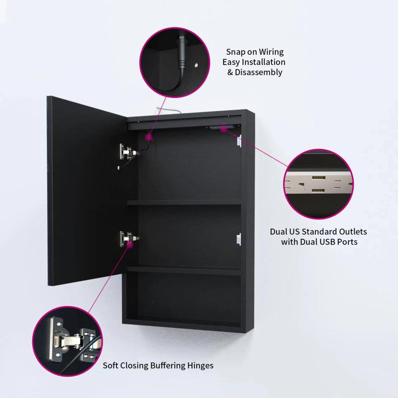 Ivy Bronx Chassitty 19.6'' W 31.5'' H Surface Mount Frameless Medicine